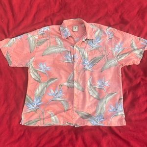 A pink flora button up